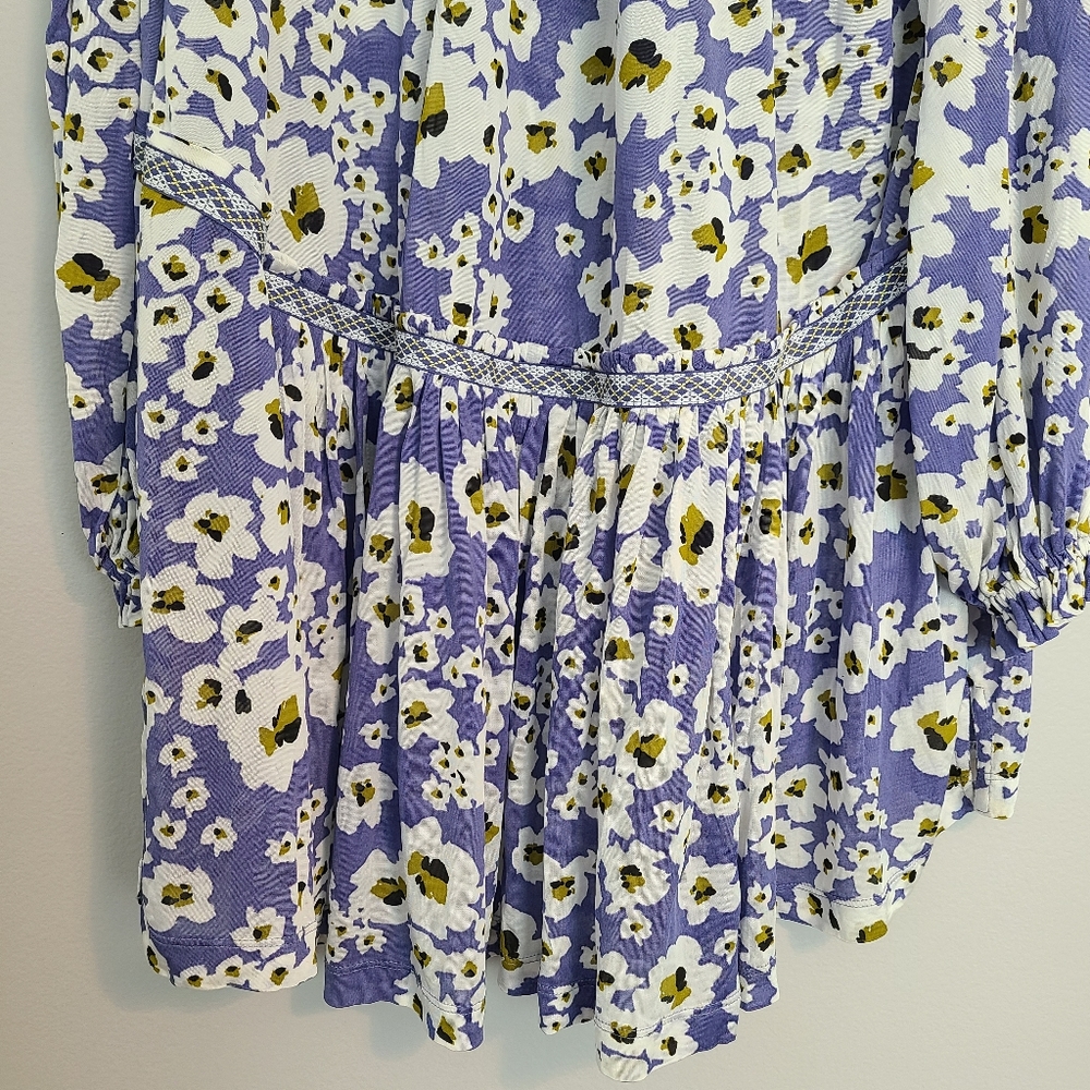 Free People Lavendar Love Letter Floral Flowy Hi-Lo Tunic Blouse - Picture 12 of 16